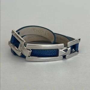 WHBM Leather Belt Lizard Metal Silver Buckle Extendable Belt Women Medium/Large